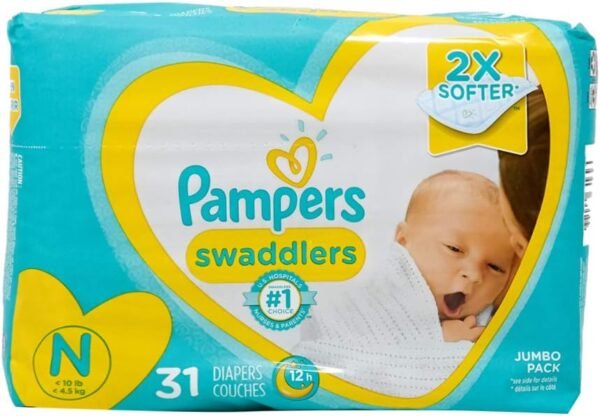 Diapers Newborn/Size 1 (8-14 lb), 31 Count – Pampers Swaddlers Disposable Baby Diapers, Jumbo Pack