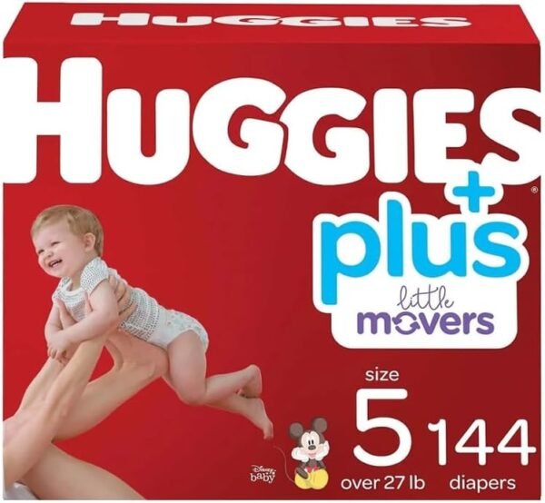 Huggies Plus Diapers, Size 5 (27+ Pounds), 144 Count