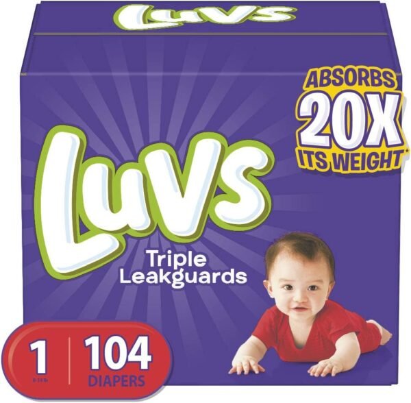 Luvs Luvs Triple leakguards Diapers Size 1 104 Count, 104 Count