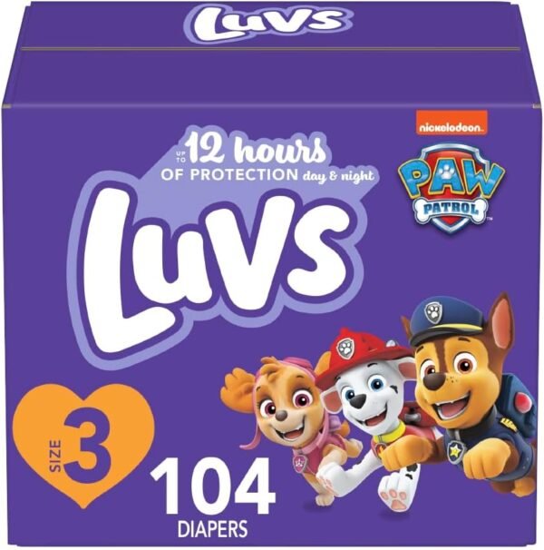 Luvs Size 3 Baby Diapers, Platinum Protection Bluey Diapers for Day & Night, Size 3, 104 Count (Packaging May Vary)