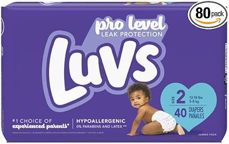 Luvs with Size 2 Ultra Leakguards Diapers, 40 count per pack – 2 per case.2