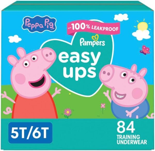 Pampers Training Pants – Easy Ups Girls & Boys – Size 5T-6T, 84 Count, Peppa Pig Potty Underwear (Packaging May Vary)